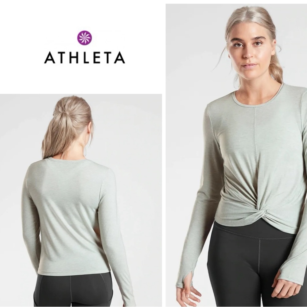 Athleta Essence twist long sleeve - opal green